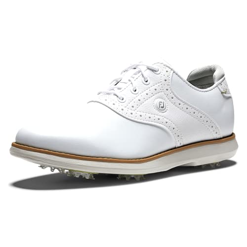 FootJoy Women's Traditions Golf Shoes White/White 6.5 M