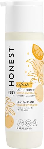 The Honest Company Silicone-Free Conditioner, Gentle Tear-Free Hypoallergenic Baby Hair Care with Naturally Derived Ingredients, Citrus Vanilla Refresh, 10 fl oz