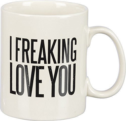 Primitives by Kathy 25392 Box Sign Kaffeebecher, Steinzeug, I Freaking Love You