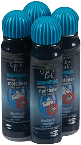Quality Park Dab-N-Seal Envelope Moistener with Adhesive, 50ML Bottle, 4 Pack (46071)