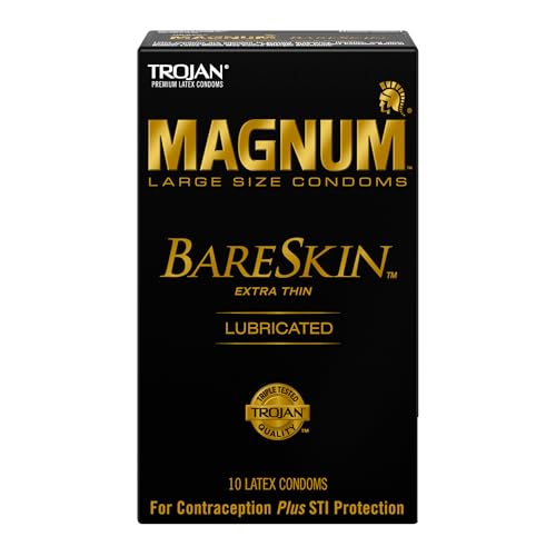 TROJAN MAGNUM Bareskin Large Size Condoms, Bareskin Condoms, TROJAN Condoms, 10 Count