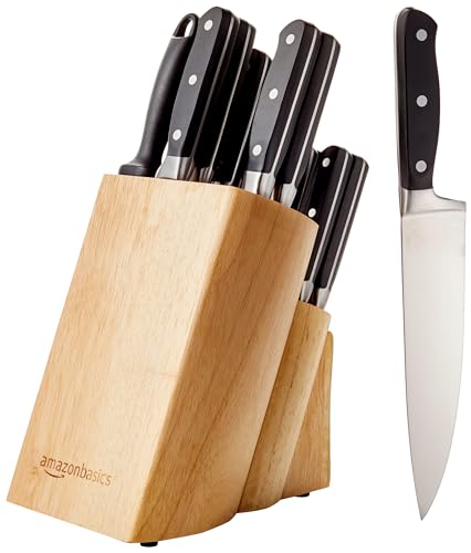 ⚡ BLITZDEAL (-41%) Amazon Basics Premium Messerblock, 18 Stück, Schwarz
