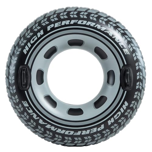 (-22%) Intex 56268NP - Aufblasbarer Schwimmring Rad mit Griffen, Vinyl, Schwarz, 114 cm