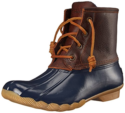 Sperry Womens Saltwater Boots, Tan/Navy, 7