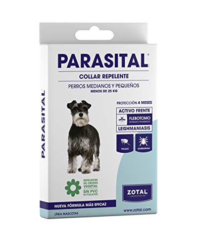 Zotal Parasital collar natural repelente con aceites esenciales para perros medianos y pequeños