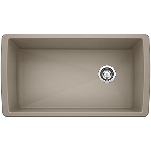BLANCO, Trufle 441765 DIAMOND SILGRANIT Super Single Undermount Kitchen Sink, 33.5" X 18.5"
