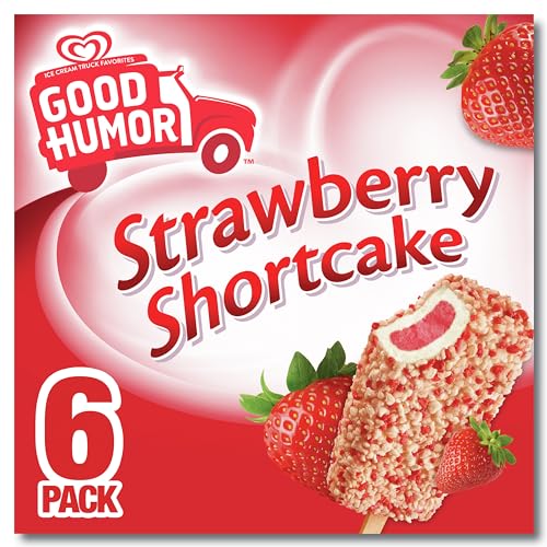 Good Humor Frozen Dairy Dessert Bars For a Creamy Frozen Dessert Strawberry Shortcake Certified Kosher, 6 count (Pack of 1)