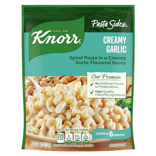 Knorr Pasta Sides Creamy Garlic For Delicious Quick Pasta Side Dishes No Artificial Flavors, No Preservatives 4.4 oz