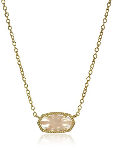 Kendra Scott Elisa Pendant Necklace for Women, Fashion Jewelry, 14k Gold-Plated, Rose Quartz