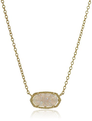 Kendra Scott Elisa Adjustable Length Pendant Necklace for Women, Fashion Jewelry, 14k Gold-Plated, Iridescent Drusy