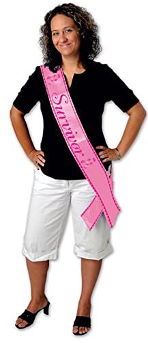 Beistle Survivor Satin Sash, 33 by 4-In, Pink-Cerise
