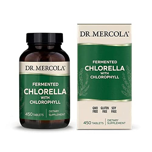 Dr. Mercola Fermented Chlorella with Chlorophyll, 90 Servings (450 Tablets), Dietary Supplement, Supports Immune and Organ Health, Non GMO, NSF Certified