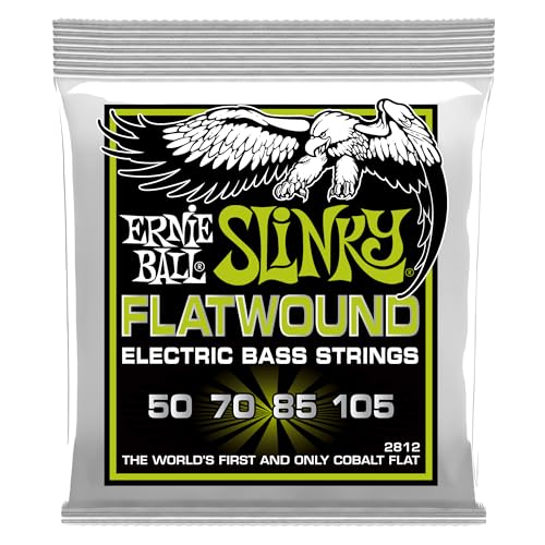 Ernie Ball Regular Slinky Flatwound Bass Guitar Strings, 50-105 Gauge (P02812)