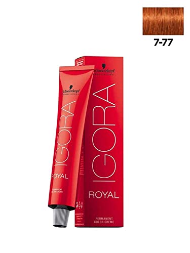 Schwarzkopf Igora Royal Hair Color Creme 7-77 Medium Blonde Copper Extra 60 ML
