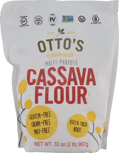 Otto's Naturals Multi-Purpose Cassava Flour, Non-GMO, Gluten-Free, Grain, Nut and Gum-Free, 1-to-1 Wheat Flour Alternative, Paleo, AIP, 2 lb