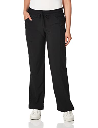 Cherokee Infinity Straight Leg Drawstring Women Scrub Pants 360 Stretch with 4 Pockets Plus Size 1123A, 2XL, Black