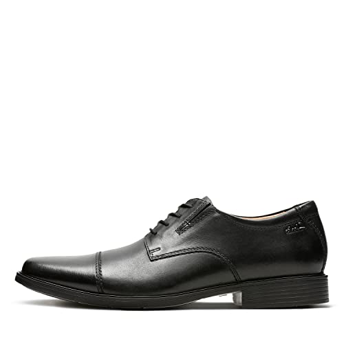 Clarks Men's Tilden Cap Oxford, Black Leather, 11 M US
