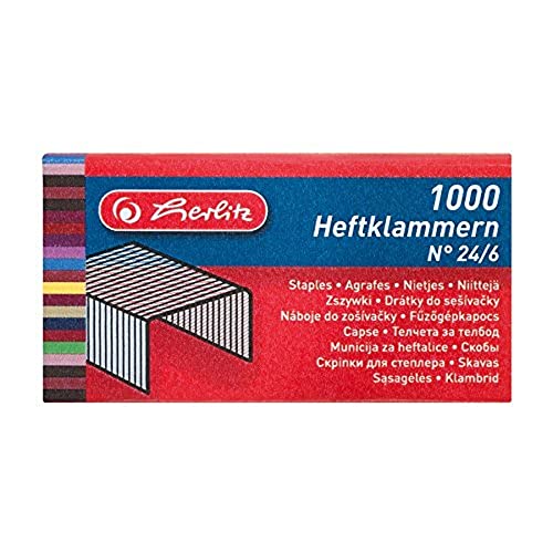 ⚡ BLITZDEAL (-50%) Herlitz 8760514 Heftklammern 24/6, Metall, Inhalt: 1.000 Stück