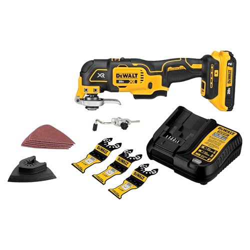 DEWALT 20V MAX XR Oscillating Multi-Tool Kit, Oscillating Tool Accessories, Cordless, 3-Speed, Quick Blade Change, Sand 