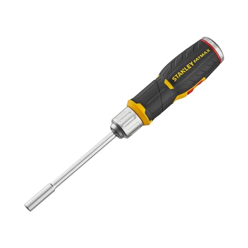 🔥 SELTEN SO GÜNSTIG (-65%) Stanley FatMax Pistolen-Ratschen-Set FMHT0-62691 (lange Ausführung mit 3-fach verstellbare Ratsche, Bitfach im Heft, inkl. 12 Bits Schlitz, Phillips, Pozidriv & Torx)