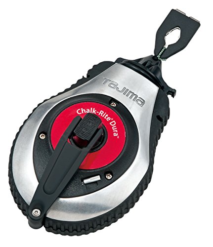 TAJIMA Chalk Line - Chalk-Rite Dura Chalk Box with Extra Bold 1mm Snap Line & Integrated Handle Release - CR401S