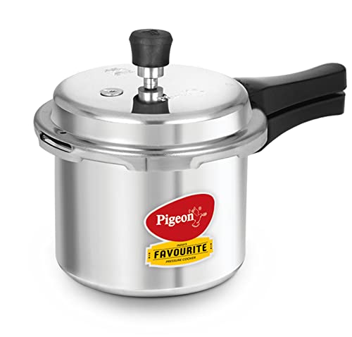 Pigeon By Stovekraft Favourite Induction Base Aluminium Pressure Cooker with Outer Lid, 3 Litres (Silver)