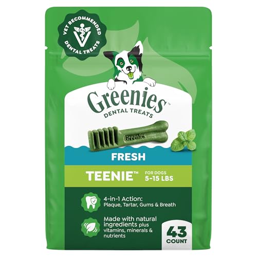 Greenies Teenie Dental Dog Treats, Mint Fresh Flavor, 12 oz. Pack (43 Treats)