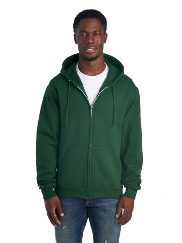 Jerzees -Men's NuBlend -Fleece -Sweatshirts & -Hoodies, Full Zip-Forest Green, Large