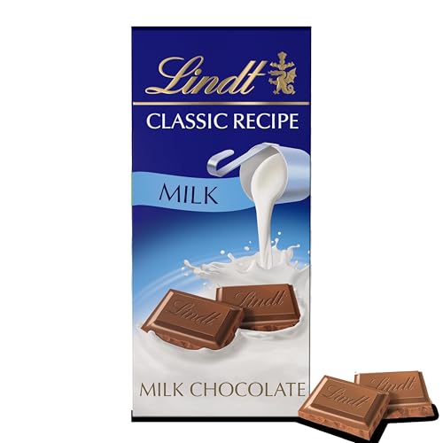Lindt CLASSIC RECIPE Milk Chocolate Candy Bar, Milk Chocolate, 4.4 oz.