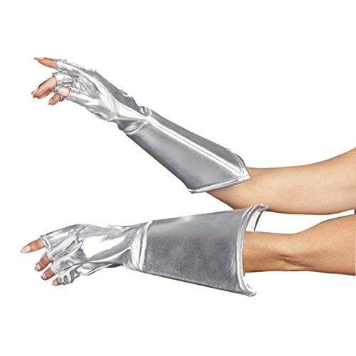 Dreamgirl Costumes Women's Medieval Galaxy Gloves, Silver, One Size