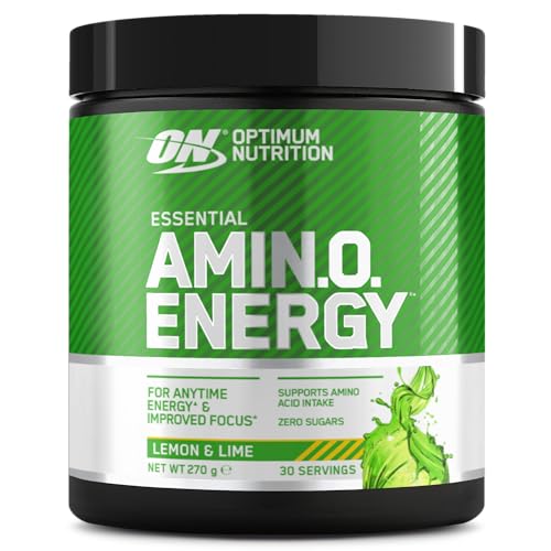 (-29%) Optimum Nutrition Amino Energy Pre Workout Powder, Energy Drink mit Aminosäuren, BCAA, L-Glutamin und L-Leucin, Vitamin C und Koffein, Zitronen-Limetten-Geschmack, 30 Portionen, 270 g