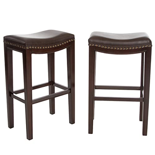 Christopher Knight Home Avondale Backless Bar Stools Vegan Leather A 2-piece set well-constructed