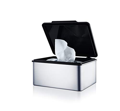 (-51%) blomus -MENOTO- Feuchttücherbox aus mattiertem Edelstahl, mit praktischem Kunststoffeinsatz, exklusive Optik, modernes Badaccessoire, hochwertig (H / B / T: 7 x 14,9 x 13,2 cm, Edelstahl, 68821)