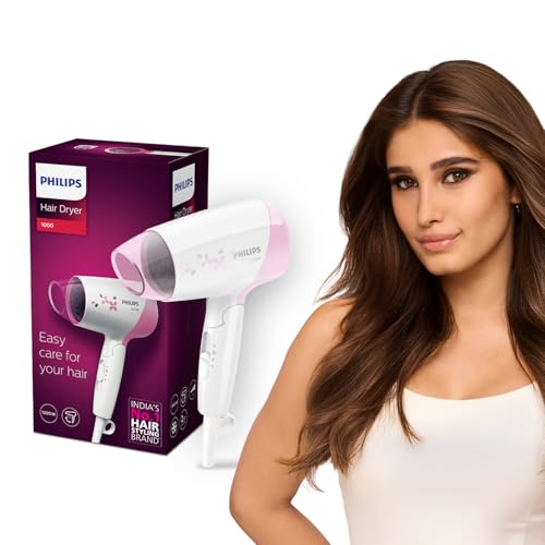 India's No.1 Hair Styling Brand - Foldable Hair Dryer | 1200W | Fast Blow Dry | 2 Heat Settings | ThermoProtect Tech |Travel-Friendly, Quick Dry | Fri