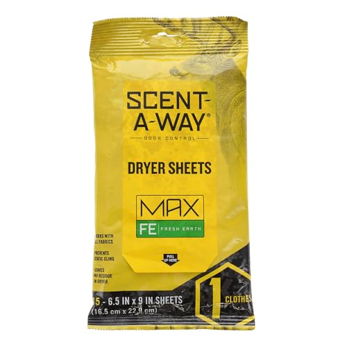 Hunters Specialties Scent-A-Way Dryer Sheets Earth (15 Pack) Multi, Fresh Earth