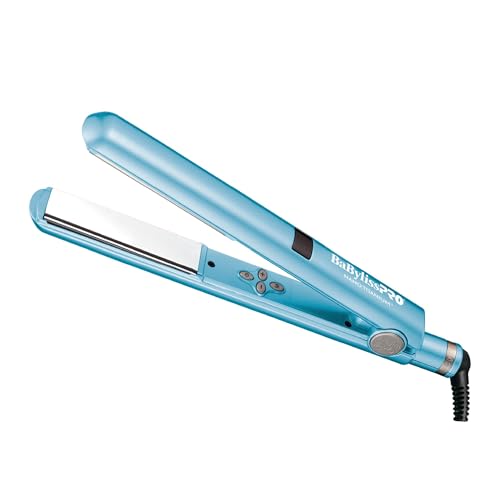 BaBylissPRO Nano Titanium Flat Iron Hair Straightener, Digital Flat Iron for Pro Salon Results, Styling Tool for All Hai