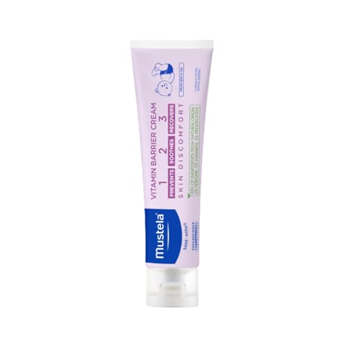 Mustela Creme Preventivo de Assaduras Vitaminado 1-2-3 108g - Pomada Antiassaduras para Bebês com Tripla Ação - 98% de Ingredientes de Origem Natural - Proteção e Hidratação