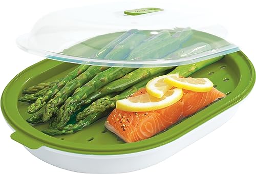 GoodCook Everyday Microwave Steamer – Vegetable & Fish Cooker, Microwave Cookware Preserves Vitamins & Nutrients, Quick Dinner & Meals, Adjustable Steam Release Vent