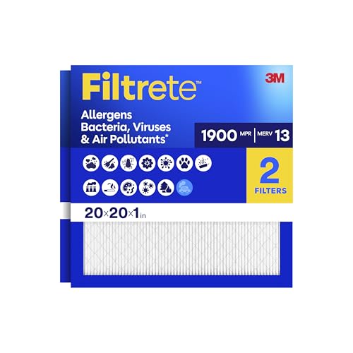 Filtrete 20x20x1 Air Filter MPR 1900 MERV 13 3-Month Pleated 2-Pack