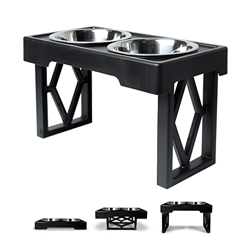 Pet Zone Designer Diner Adjustable Elevated Dog Feeder (3 Heights)