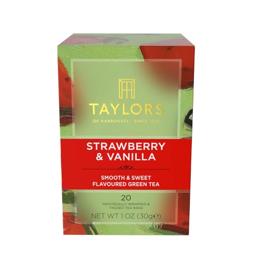 Taylors of Harrogate Strawberry & Vanilla Green Tea, 20 Count (Pack of 1)