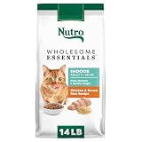 Nutro Wholesome Essentials Indoor Adult Dry Cat Food, Chicken & Rice, 14 lb