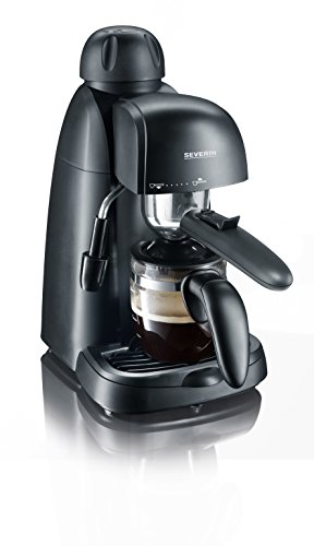 (-37%) SEVERIN Espressomaschine, kleine Kaffeemaschine für bis zu 4 Tassen Espresso, Kaffeemaschine mit Milchschäumer für Kaffee-Milch-Spezialitäten, ideal für Singles, schwarz, KA 5978