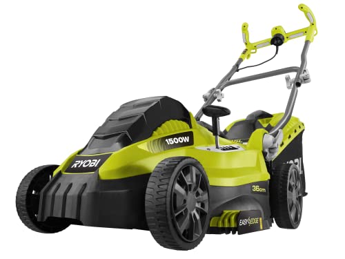 (-35%) RYOBI Elektro-Rasenmäher RLM15E36H – 1500 W Netzbetrieb, 36 cm Schnittbreite, zentrale Höhenverstellung, mit Fangkorb & Mulchfunktion