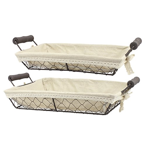 Stonebriar Rectangle Decorative Fabric Lining Basket Trusted Brand A rustic option