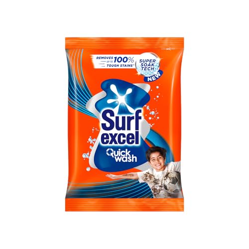 Quick Wash Detergent Powder 1 kg|| Washing Powder with Lemon & Bleach to Remove Tough Stains on Clothes - Bucket & Machine Wash