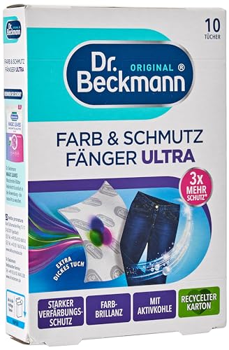 Dr. Beckmann Color & Strainer Ultra | long-lasting color protection for dark laundry and intense colors | ultra strong and with activated carbon for color brilliance | 10 wipes