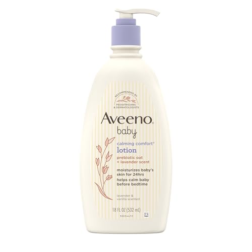 Aveeno Baby Calming Comfort Moisturizing Body Lotion with Relaxing Lavender & Vanilla Scents, Non-Greasy Baby Lotion,...