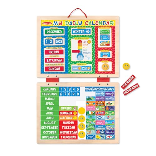 Melissa & Doug My First Daily Magnetic Calendar Developmental Toy Magnetic Activities 3+ Gift for Boy or Girl