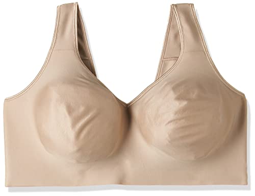 Hanes Womens Smooth Comfort Wireless Bra, Seamless Full-coverage T-shirt Moisture Wicking, Single & 2-pack Bras, Nude, Large US